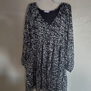 Time And Tru Floral Black Dress, Sixes XL